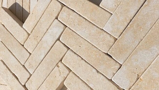 Limestone Herringbone Pattern Limestone Herringbone Pattern